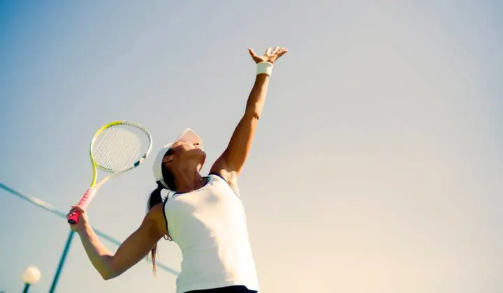 Woman playing tennis