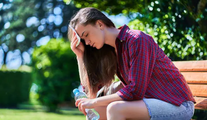 Woman suffering from dehydration