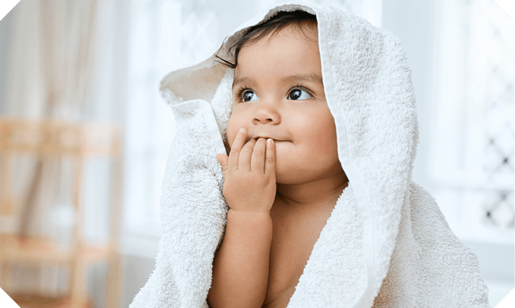 Picture of a baby in a towel